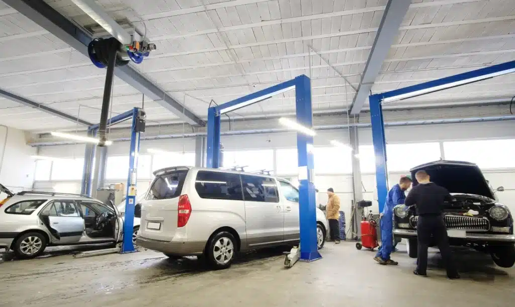 interior of an automotive service center