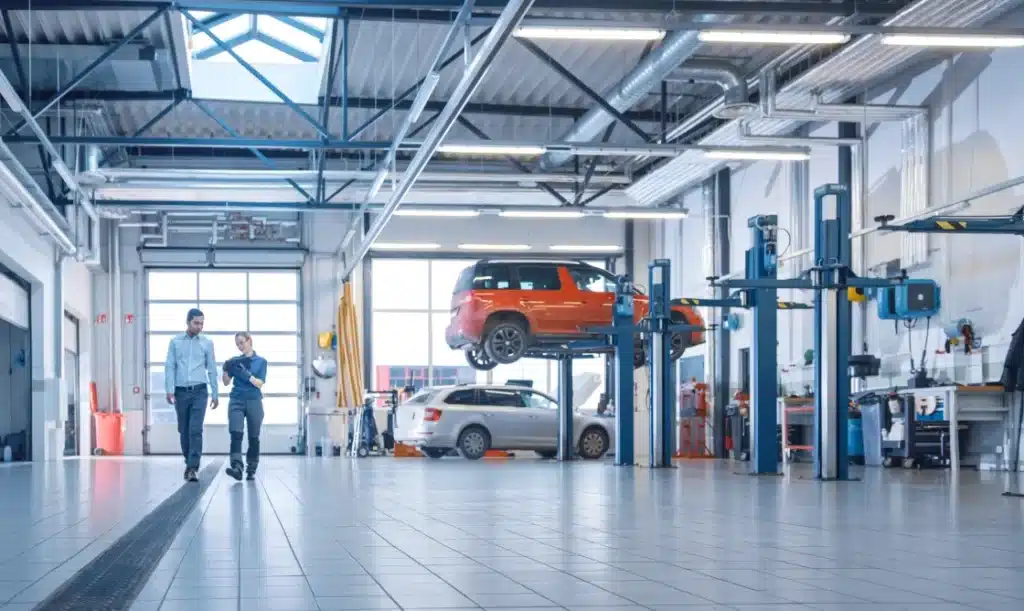 interior of an automotive shop